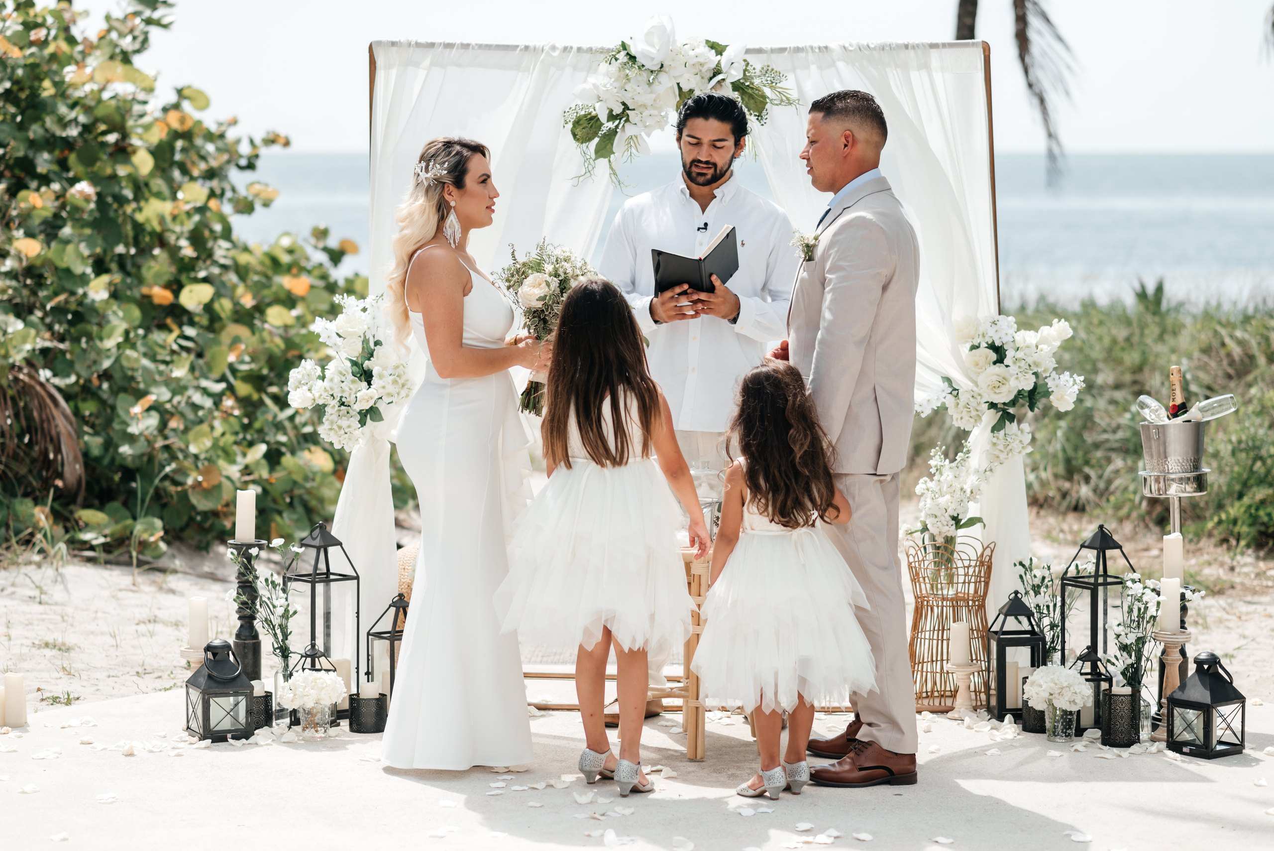 Small family ceremony on the beach